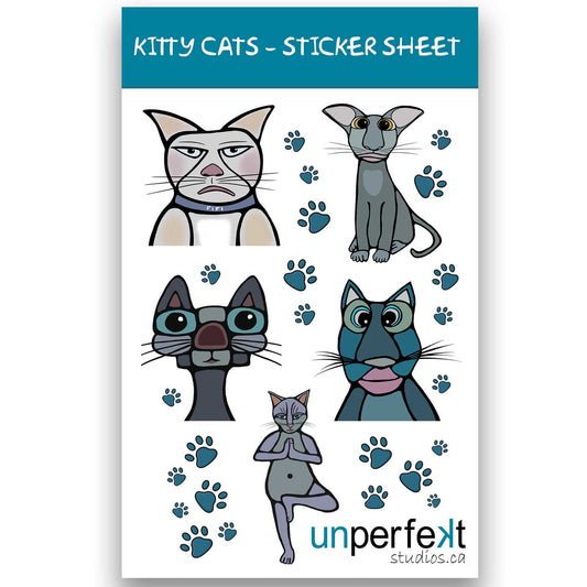 Sticker Sheet (Vinyl) - Kitty Cats