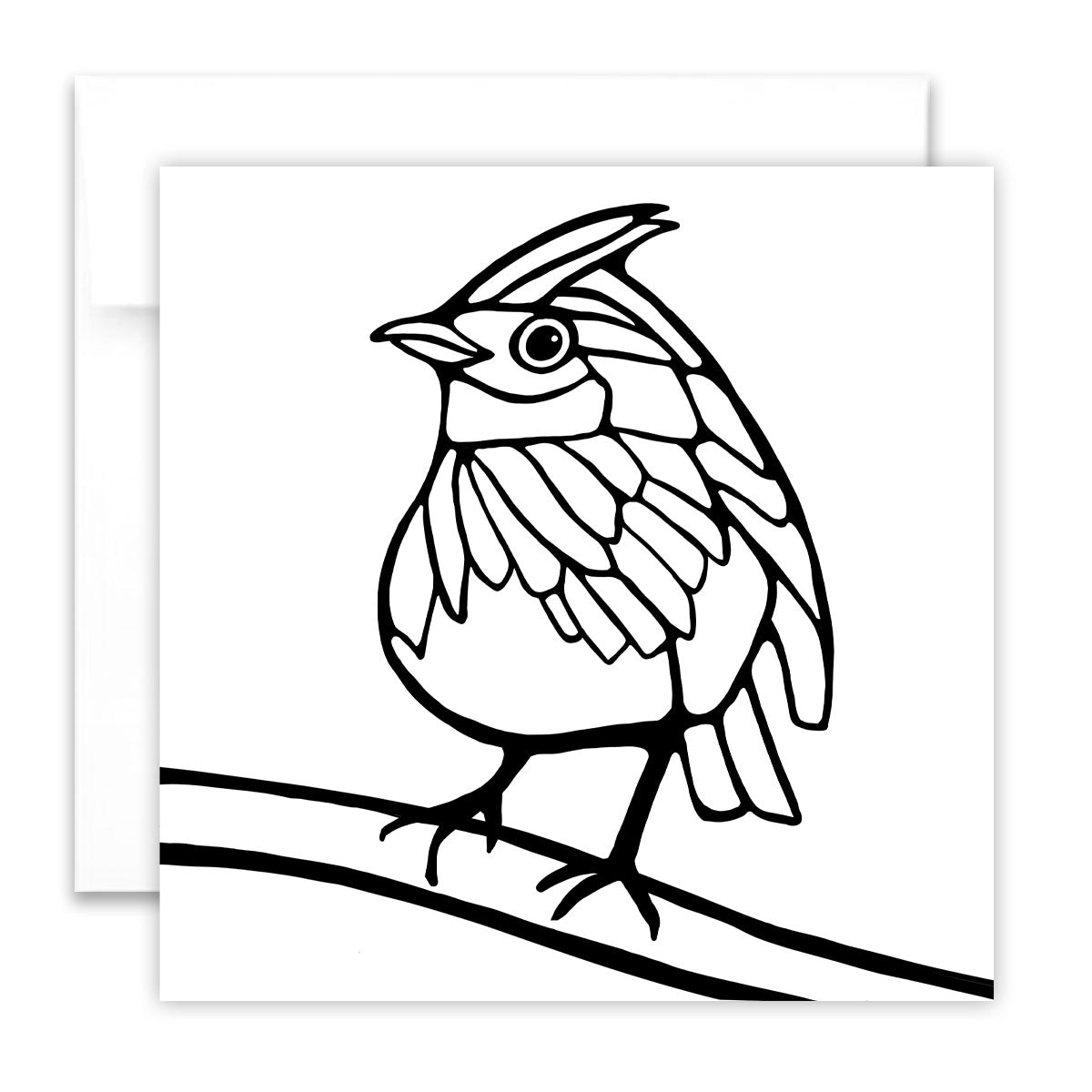 Colouring Greeting Card - European Robin