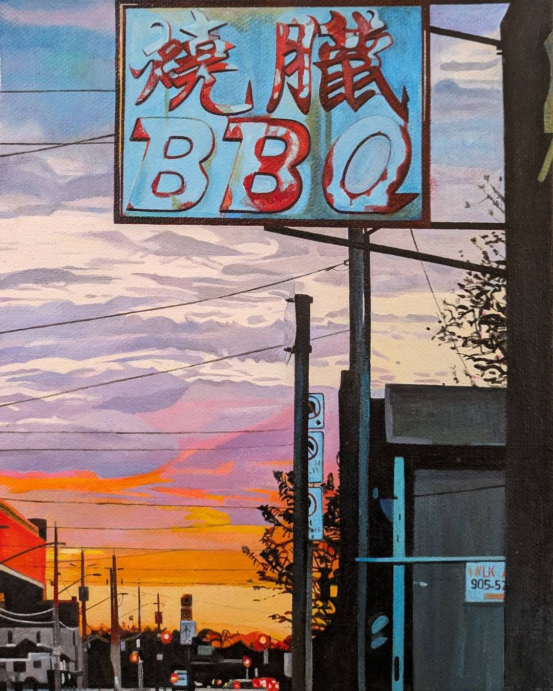 Supreme Chinese BBQ (Cannon St. #1), Acrylic on Canvas, Jen Robins