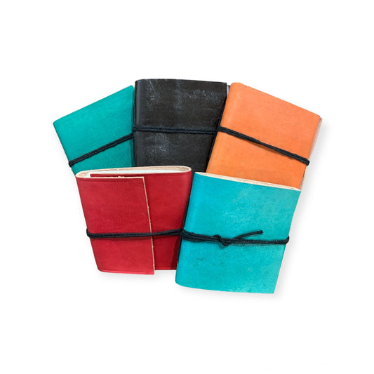 Handmade Mini Notebook - Journal - Leather 3" x 3"