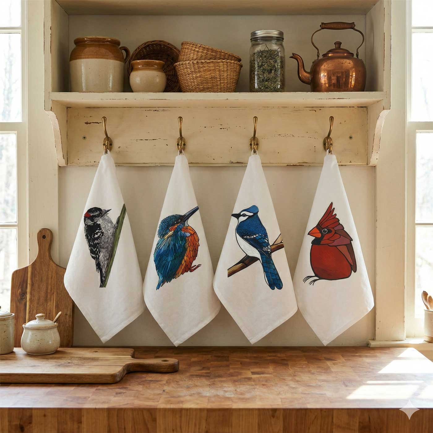 Flour Sack Tea Towel - 100% Organic Cotton - Blue Jay