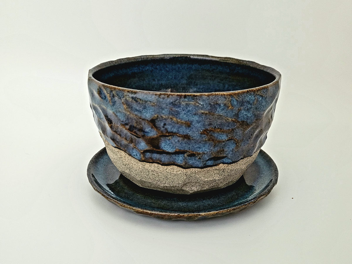 Planter Set, Deep Blue, Dark Granite Stoneware - Erin White