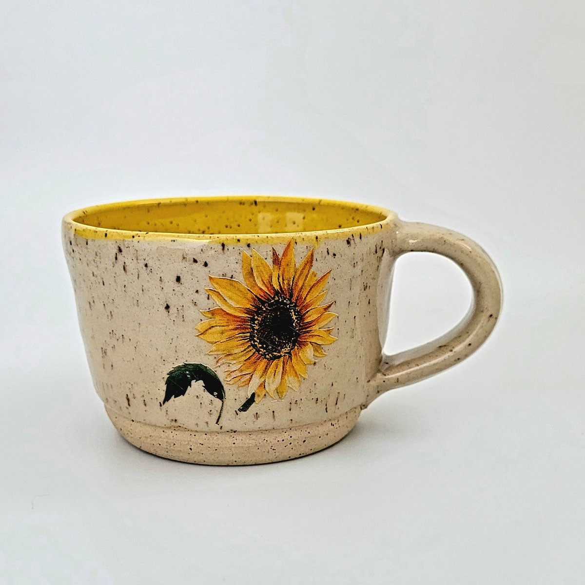 Sunflower Cappuccino Cups - Speckled Stoneware - Erin White