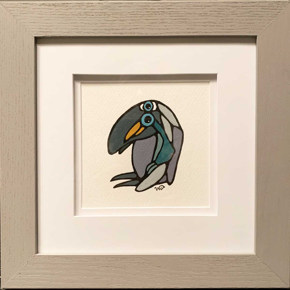 Feathered Friends - Acrylic on Paper, Framed - Wendy Campbell