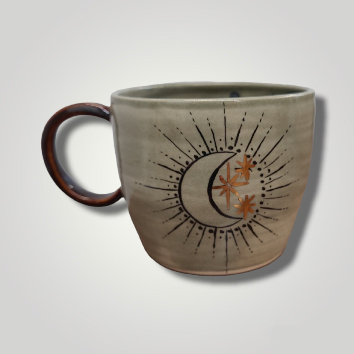 Cappuccino Cup, White Stoneware, Celestial - Erin White