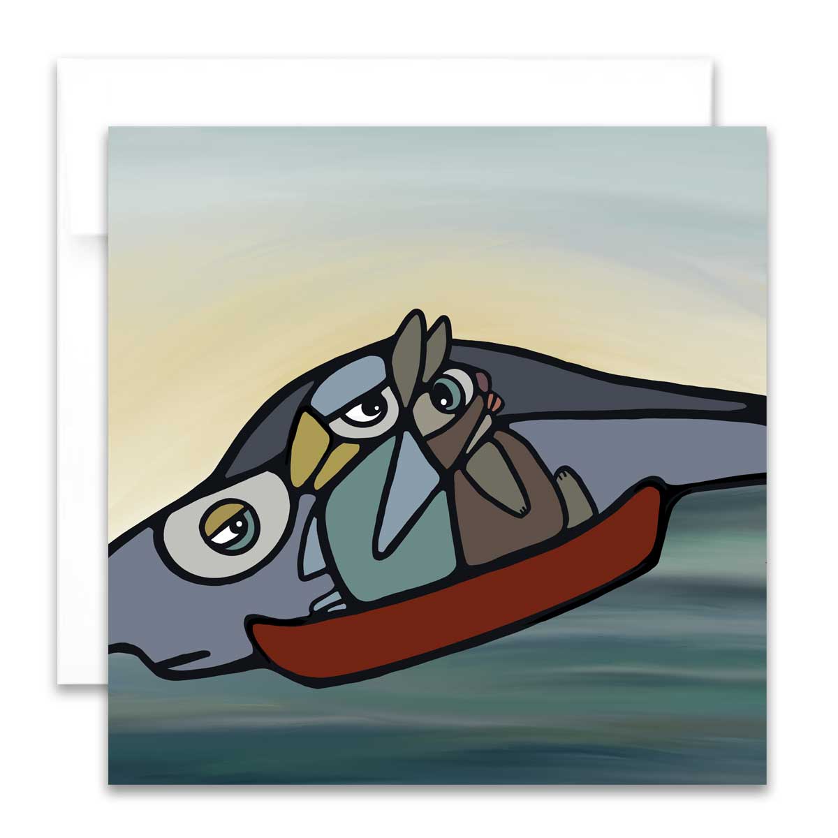 Greeting Card - Big Fish, Small Canoe