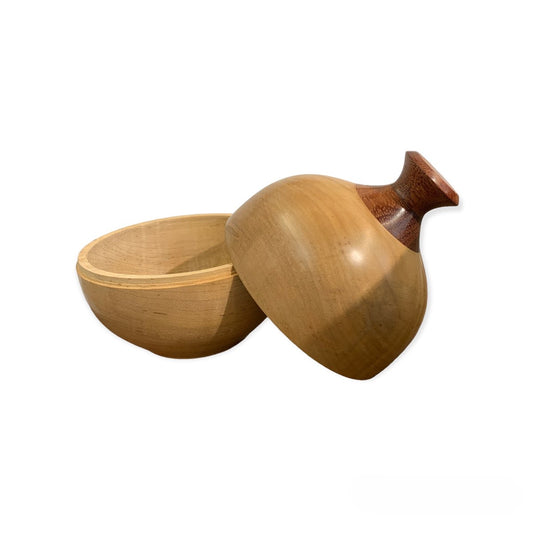 Wood Bowl with Lid - Maple & Cherry by Jon Van Der Nol