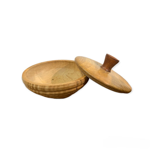 Wood Bowl with Lid - Maple & Mahogany by Jon Van Der Nol