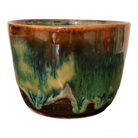 Northern Lights Planter - Warm Brown Stoneware - Erin White