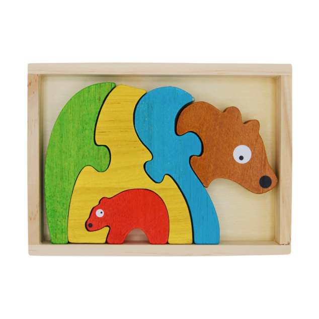 Wooden Puzzle - Bear Family