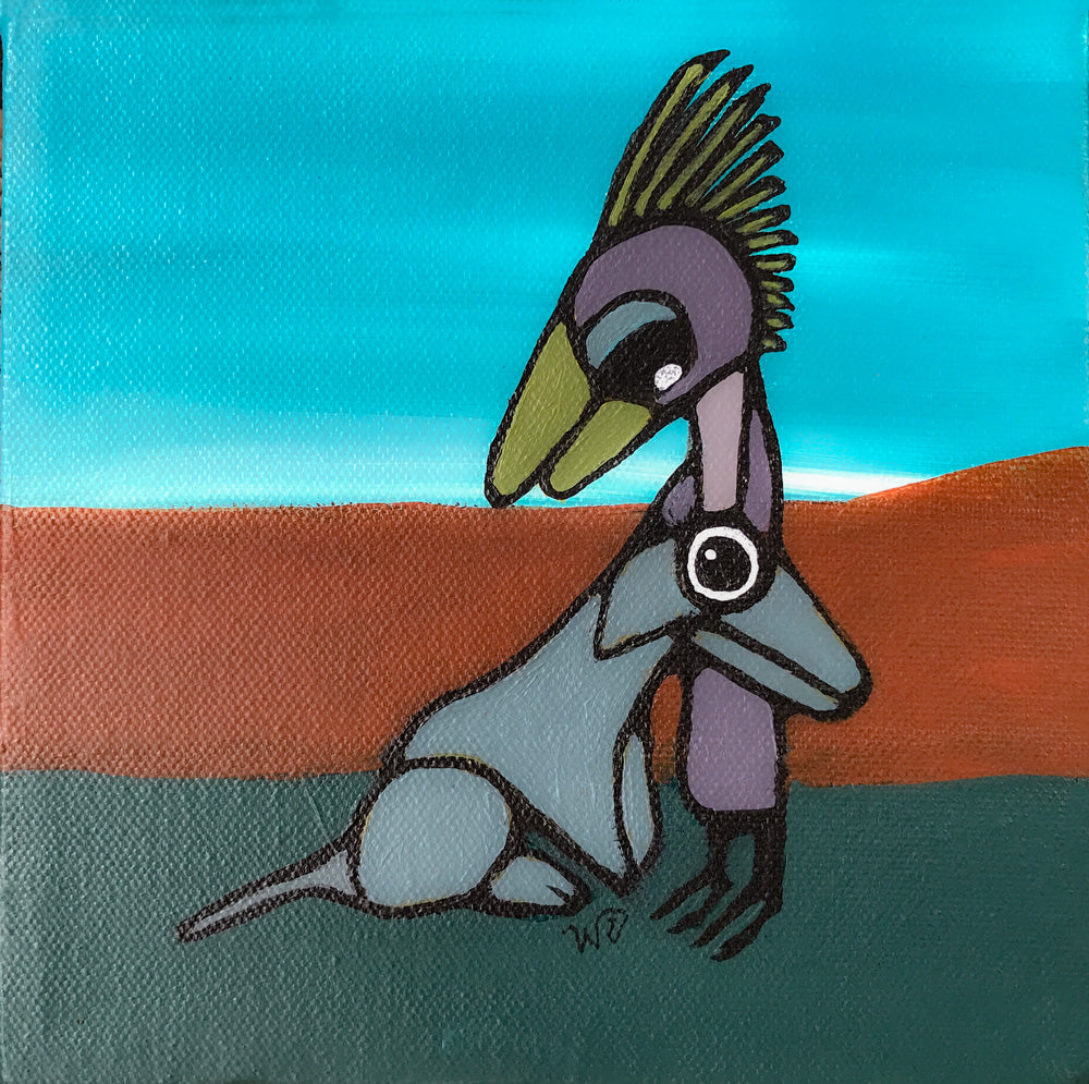 6" x 6" Mini Painting: Bird's Best Friend
