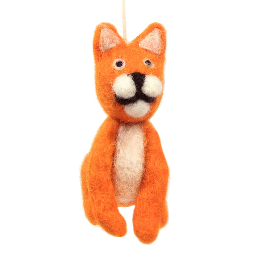 Needle-Felted Wool Cat Ornament