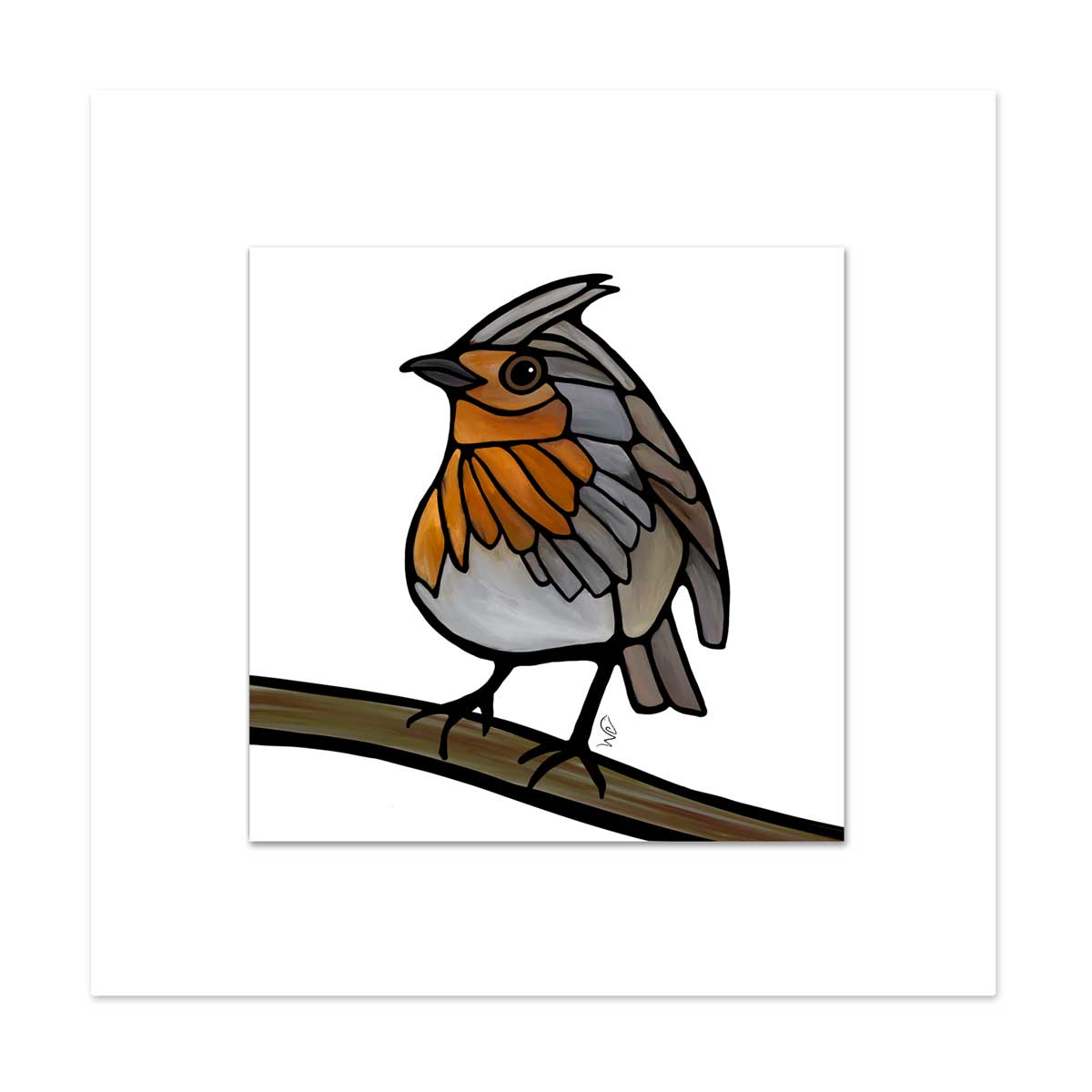 Signed & Matted Print - European Robin