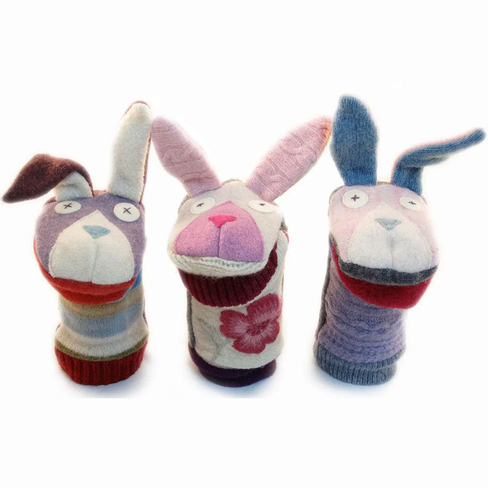 Reclaimed Wool Hand Puppet - Bunny