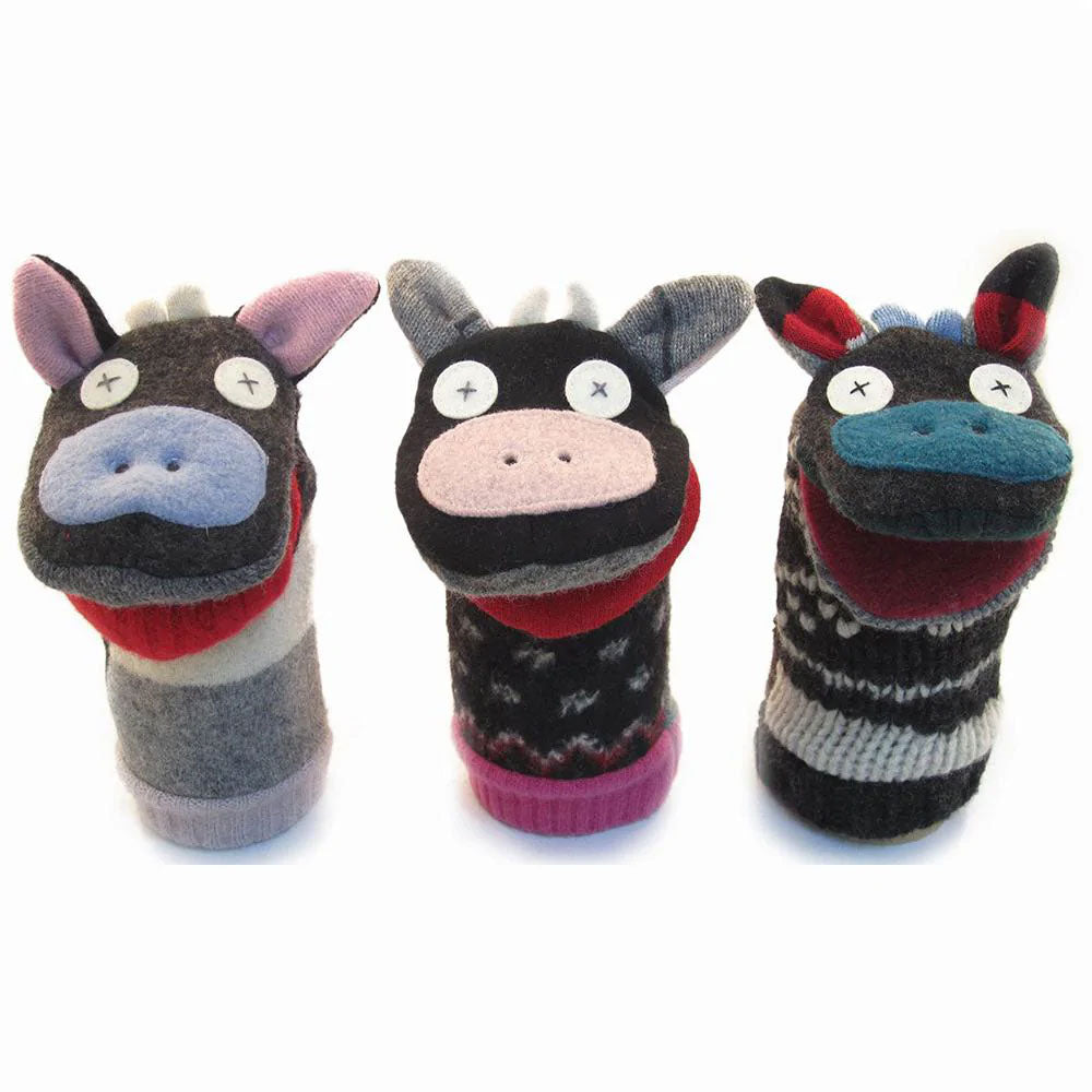Reclaimed Wool Hand Puppet - Cow
